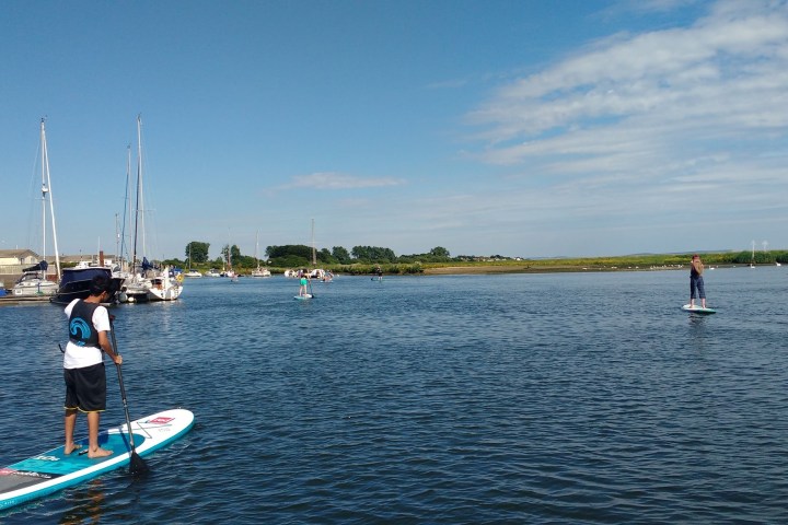 a small boat in a body of water